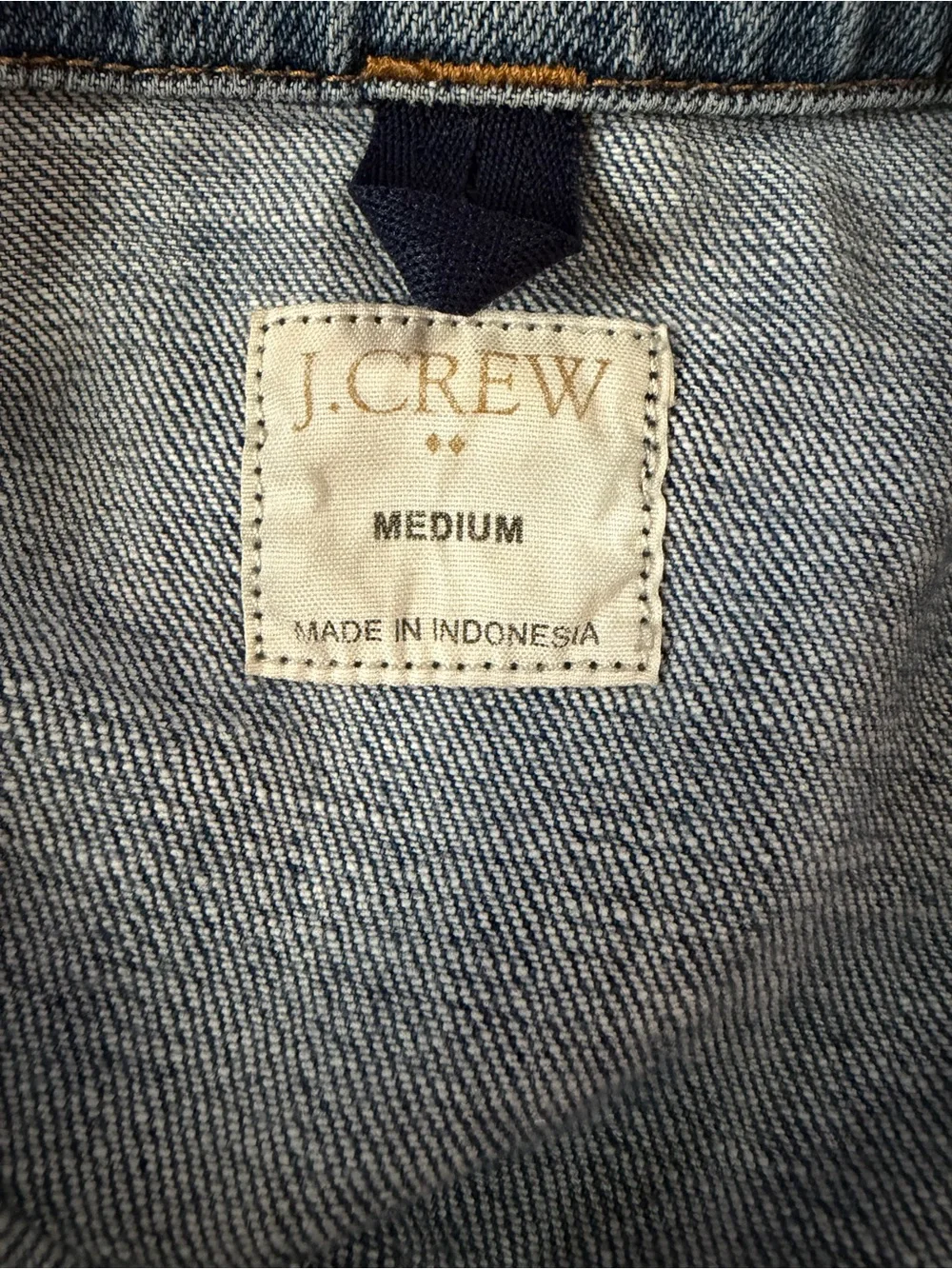 J.Crew Medium Classic Blue Denim Trucker Jacket Stretch Jean Jacket Button Front